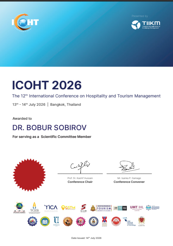 Scientific Committee Member (Reviewer)